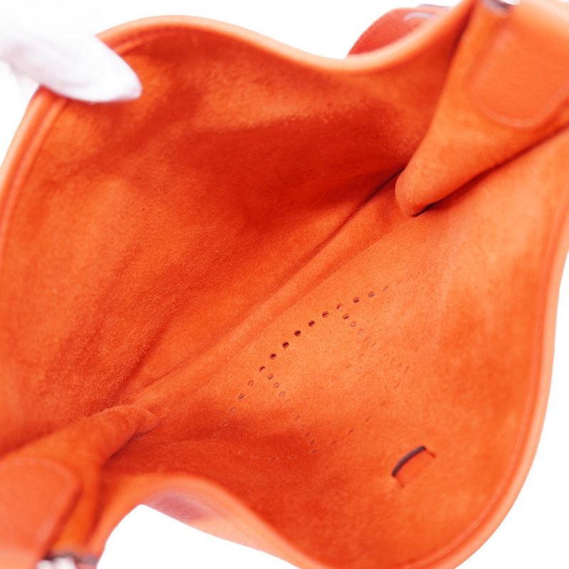 Hermes Shoulder Bag Evelyn 3PM Taurillon Cles Mans Rouge Pivoine Silver