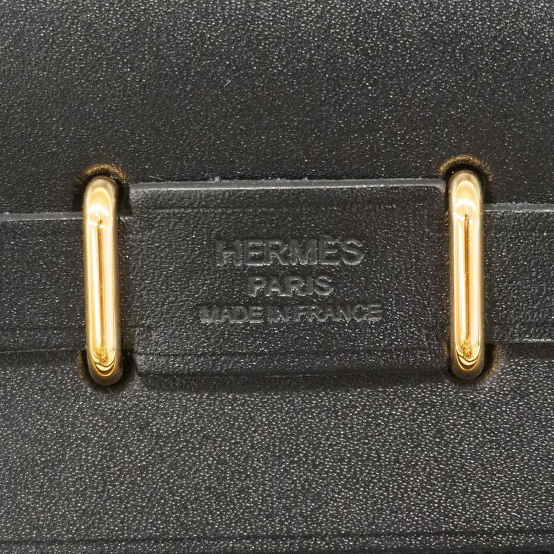 Hermes Shoulder Bag Herbag Zip Mini Toile Military Black Gold Hardware K