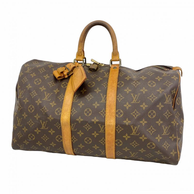 Louis Vuitton Boston Bag Monogram Keepall 45 M41428 Brown Men Women Unisex