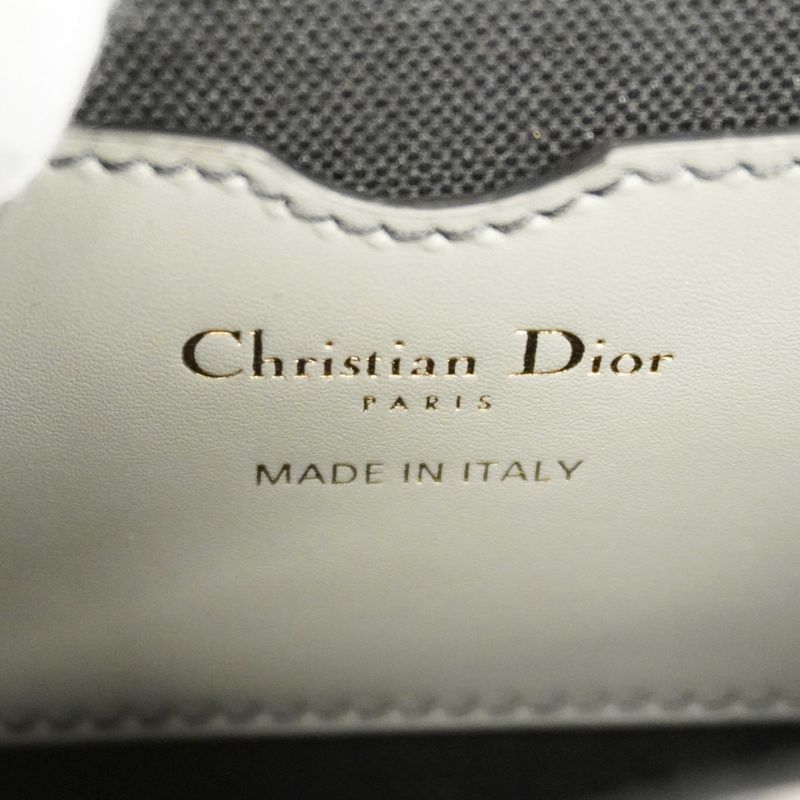 Christian Dior Shoulder Bag Oblique Bobby Canvas Gray Gold Hardware Women