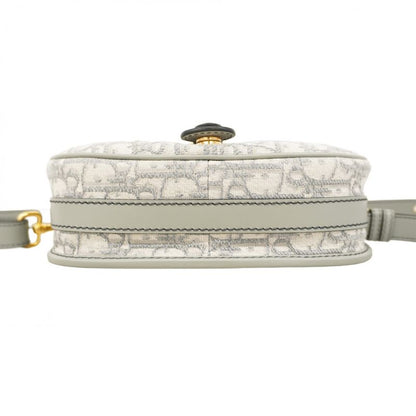 Christian Dior Shoulder Bag Oblique Bobby Canvas Gray Gold Hardware Women