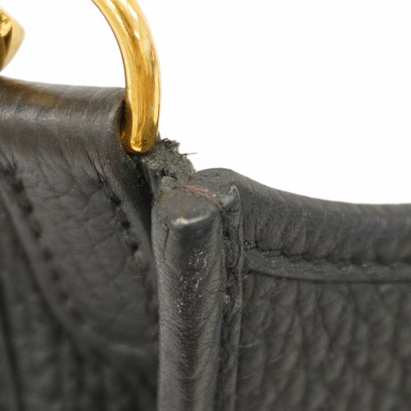 Hermes Shoulder Bag Evelyn TPM Taurillon Cles Mance Black Gold Hardware W