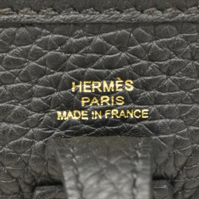 Hermes Shoulder Bag Evelyn TPM Taurillon Cles Mance Black Gold Hardware W