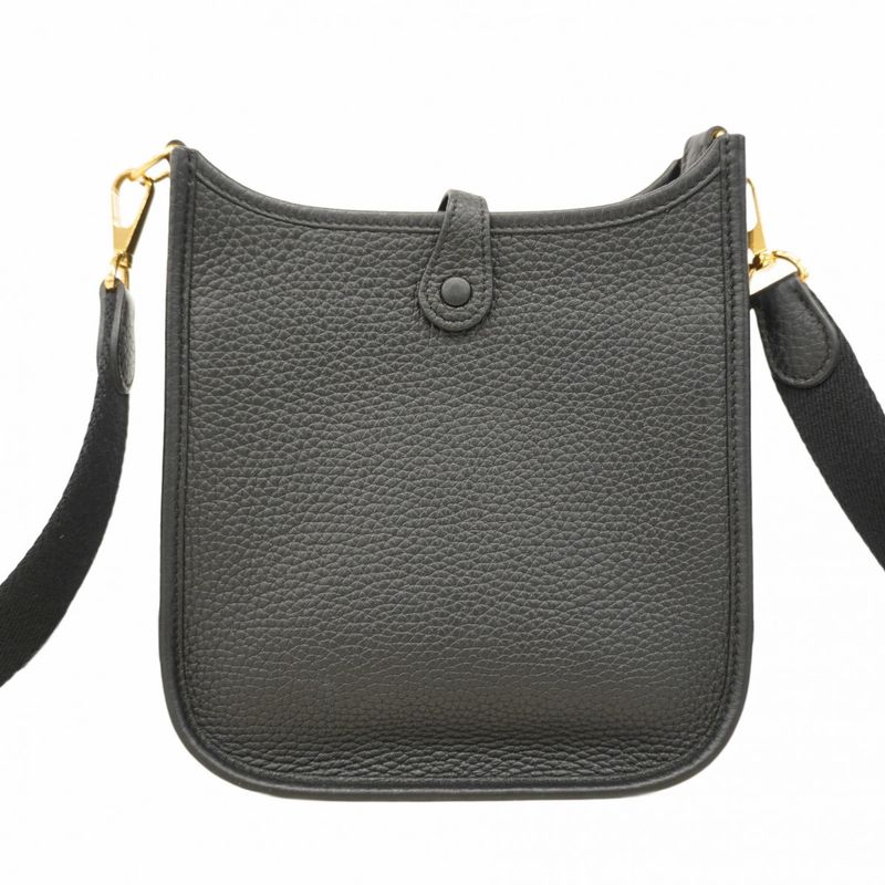 Hermes Shoulder Bag Evelyn TPM Taurillon Cles Mance Black Gold Hardware W