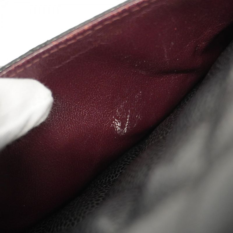 Chanel Shoulder Bag Matelasse Caviar Skin Black Gold Hardware Women