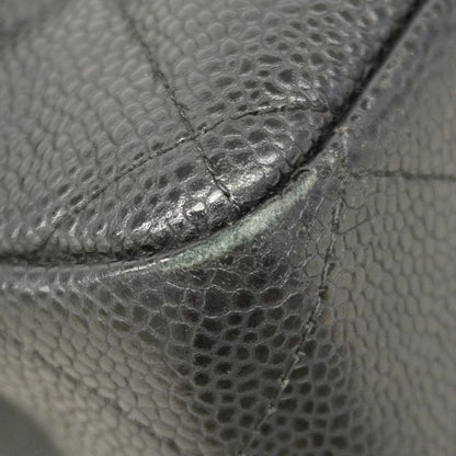 Chanel Shoulder Bag Matelasse Caviar Skin Black Gold Hardware Women