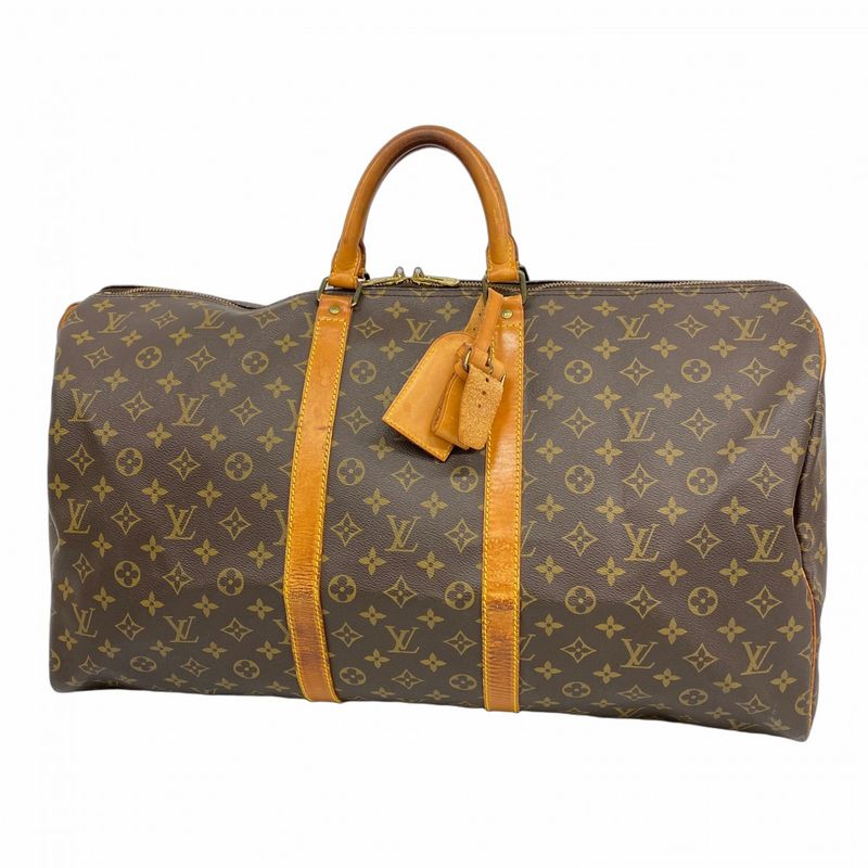 Louis Vuitton Boston Bag Monogram Keepall 55 M41424 Brown Men Women Unisex