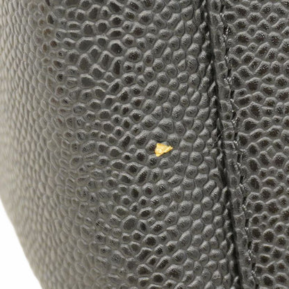 Chanel Handbag Matelasse Caviar Skin Black Gold Hardware Women