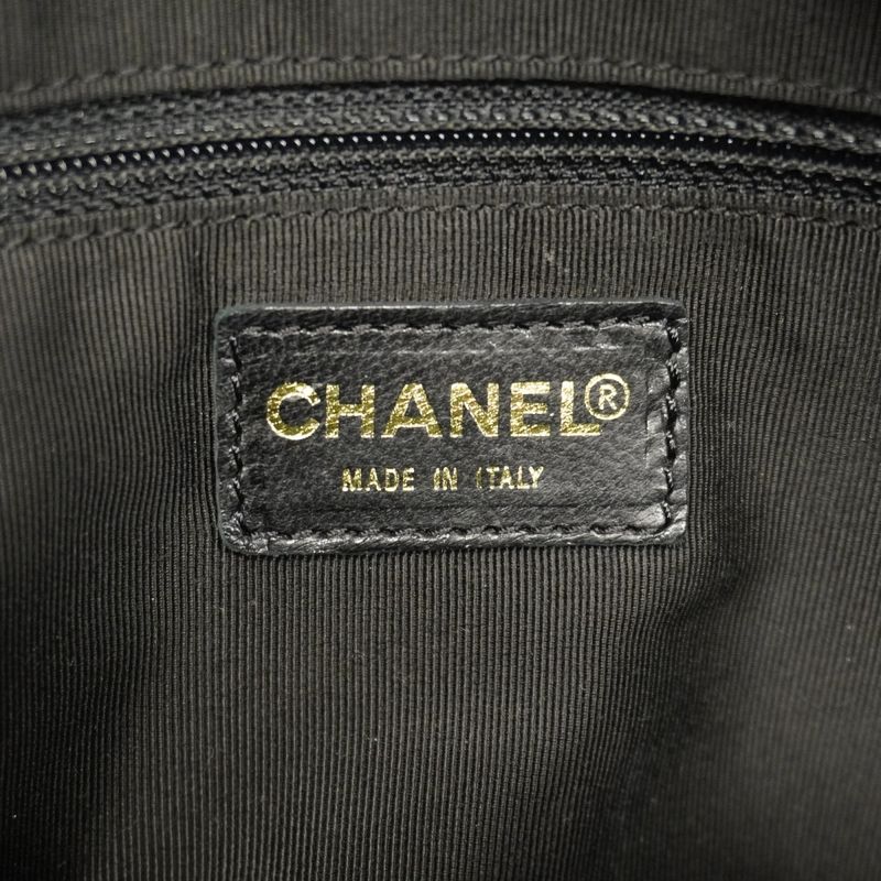 Chanel Handbag Matelasse Caviar Skin Black Gold Hardware Women