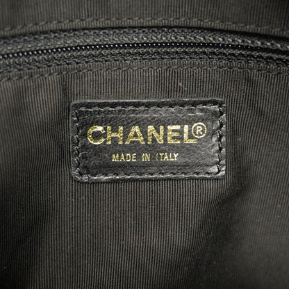 Chanel Handbag Matelasse Caviar Skin Black Gold Hardware Women