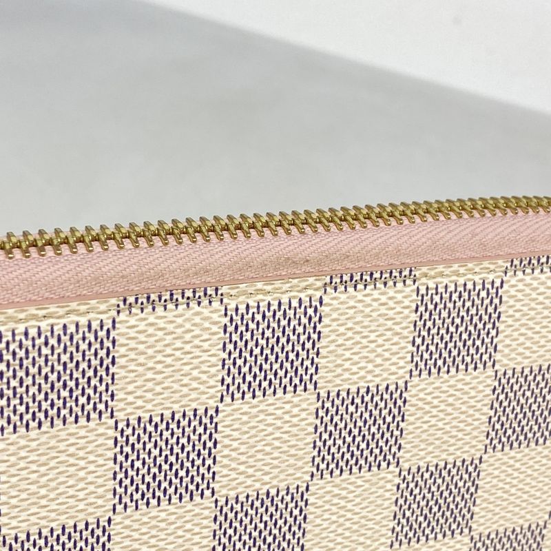 Louis Vuitton Damier Azure Zippy Wallet N63503 White Rose Ballerine Ladies