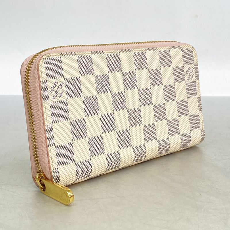 Louis Vuitton Damier Azure Zippy Wallet N63503 White Rose Ballerine Ladies