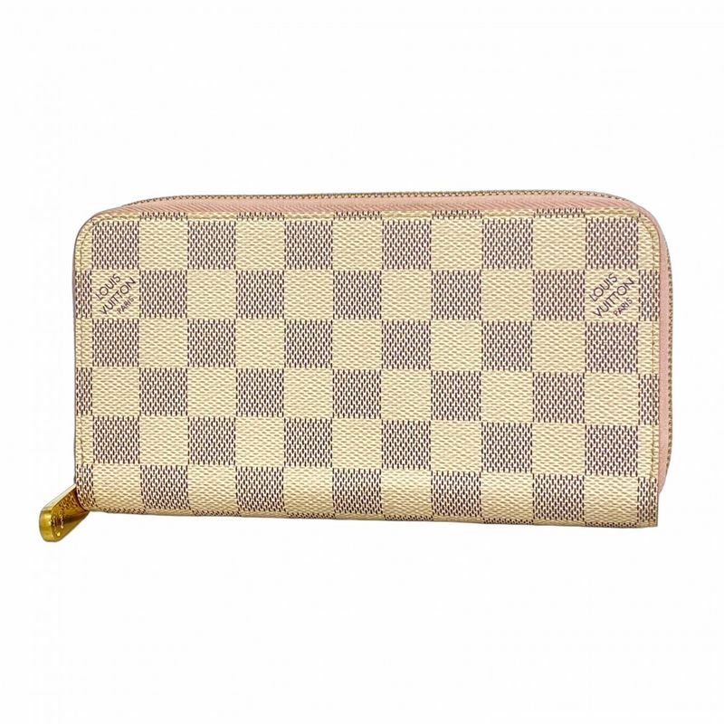 Louis Vuitton Damier Azure Zippy Wallet N63503 White Rose Ballerine Ladies