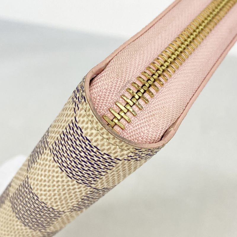 Louis Vuitton Damier Azure Zippy Wallet N63503 White Rose Ballerine Ladies