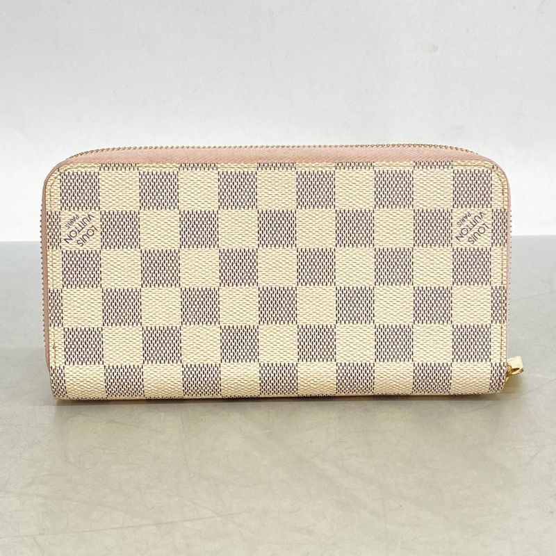 Louis Vuitton Damier Azure Zippy Wallet N63503 White Rose Ballerine Ladies