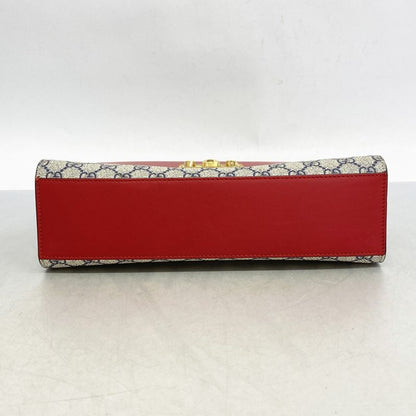 Gucci Shoulder Bag GG Supreme Padlock 409486 PVC Red Navy Beige Gold Hardware