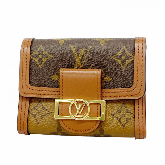 Louis Vuitton Monogram Reverse Portefeuille Dauphine Compact M68725 Brown Ladies