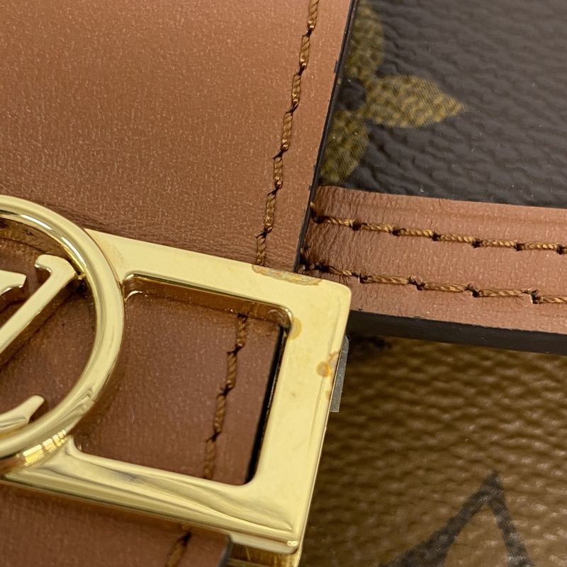 Louis Vuitton Monogram Reverse Portefeuille Dauphine Compact M68725 Brown Ladies
