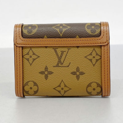 Louis Vuitton Monogram Reverse Portefeuille Dauphine Compact M68725 Brown Ladies