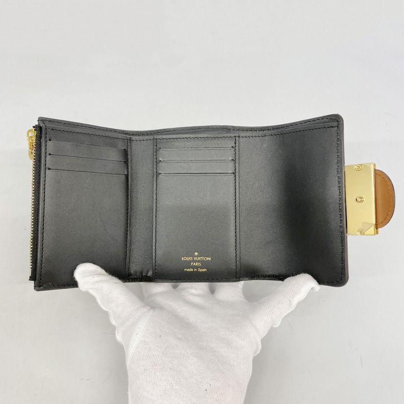 Louis Vuitton Monogram Reverse Portefeuille Dauphine Compact M68725 Brown Ladies