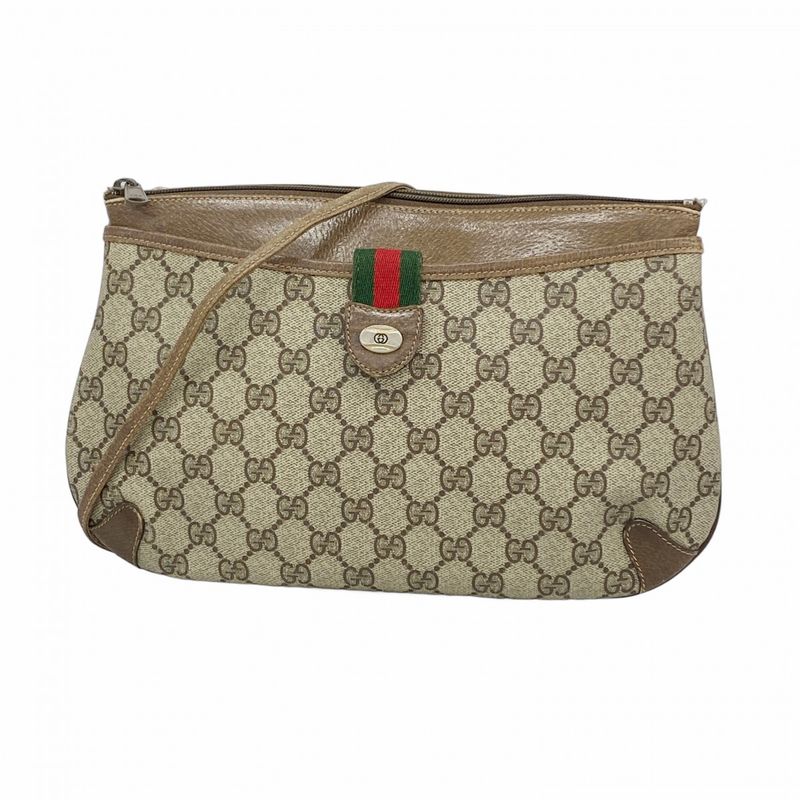 Gucci Shoulder Bag GG Supreme/sherry Line 39 02 026 PVC Brown Gold Hardware