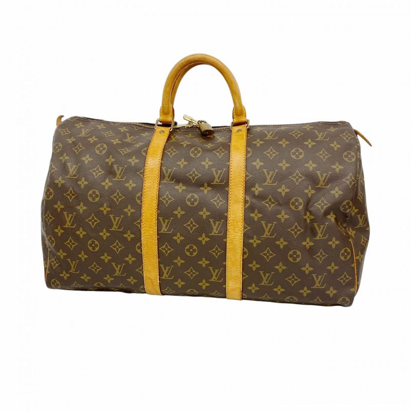 Louis Vuitton Boston Bag Monogram Keepall 50 M41426 Brown Men Women Unisex