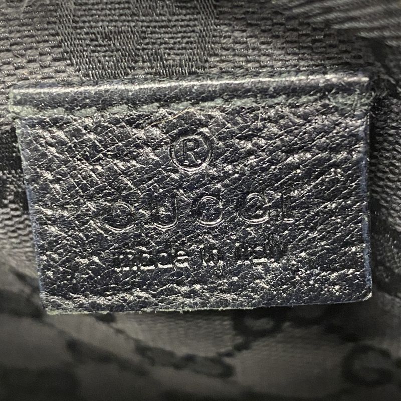 Gucci Waist Bag GG Canvas 28566 Canvas Black Silver Hardware Men Women Unisex