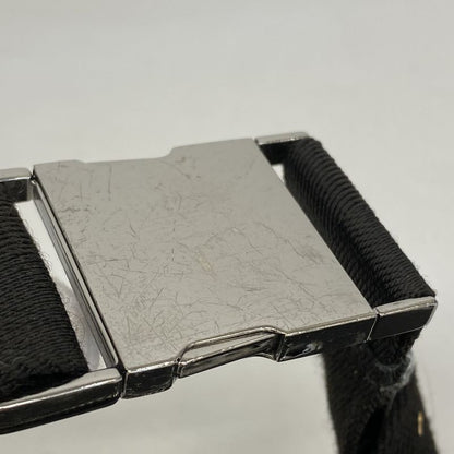 Gucci Waist Bag GG Canvas 28566 Canvas Black Silver Hardware Men Women Unisex