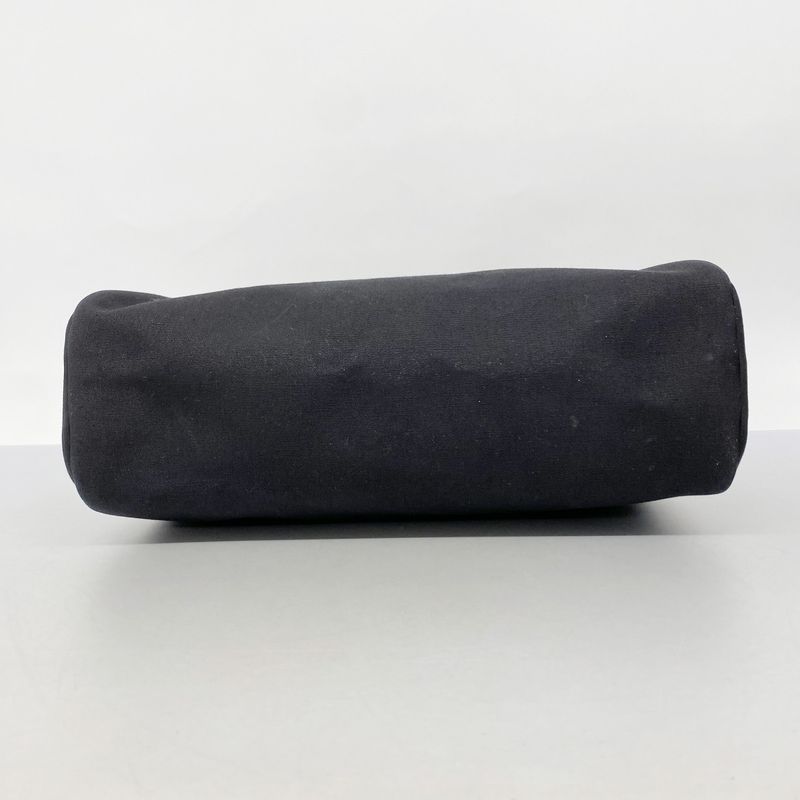 Hermes Handbag Herbag MM Toile Officier Black Silver Hardware □C Engraved