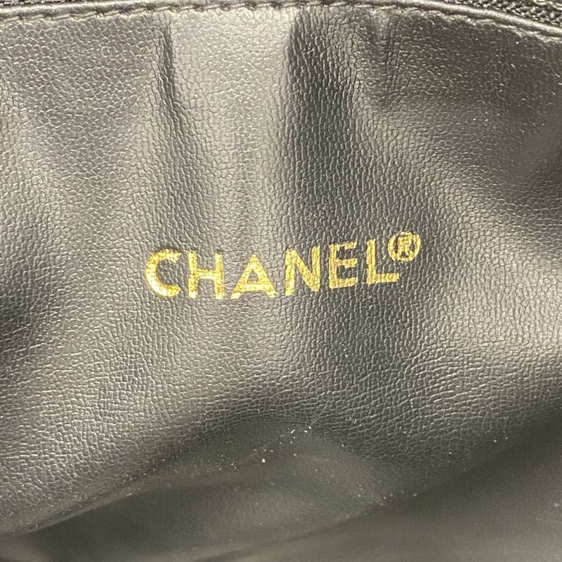Chanel Shoulder Bag Matelasse Lambskin Black Gold Hardware Women