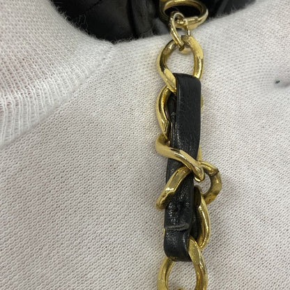 Chanel Shoulder Bag Matelasse Lambskin Black Gold Hardware Women