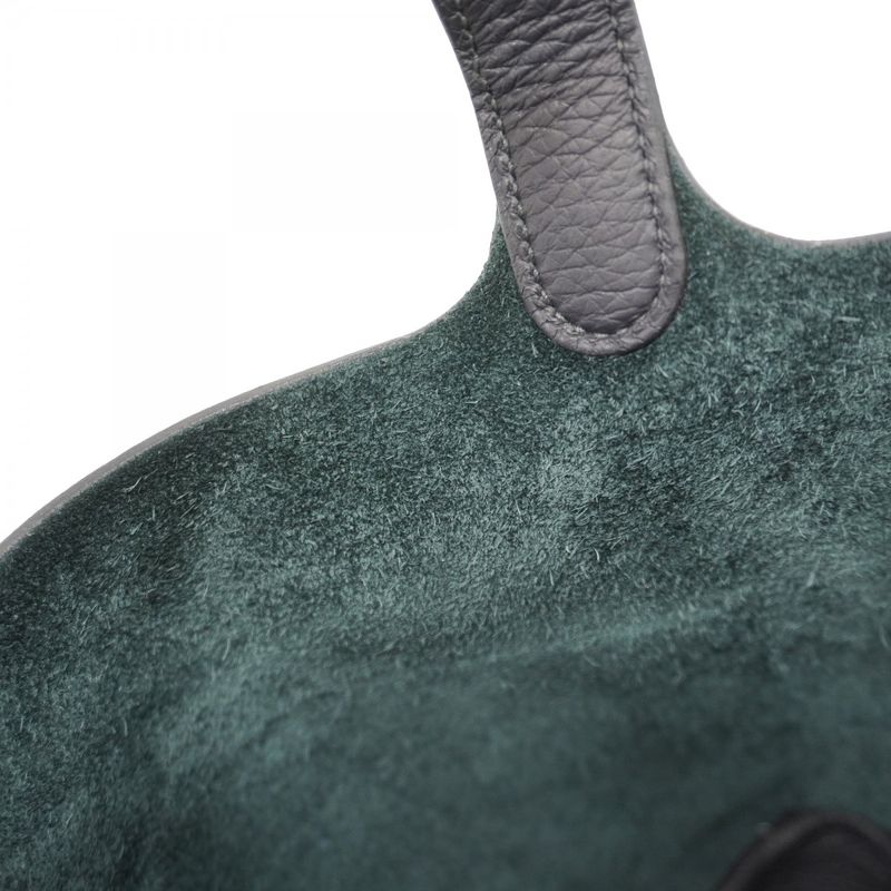 Hermes Handbag Picotin Lock PM Taurillon Cles Mance Blue Indigo Silver Hardware