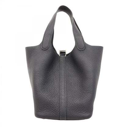 Hermes Handbag Picotin Lock PM Taurillon Cles Mance Blue Indigo Silver Hardware