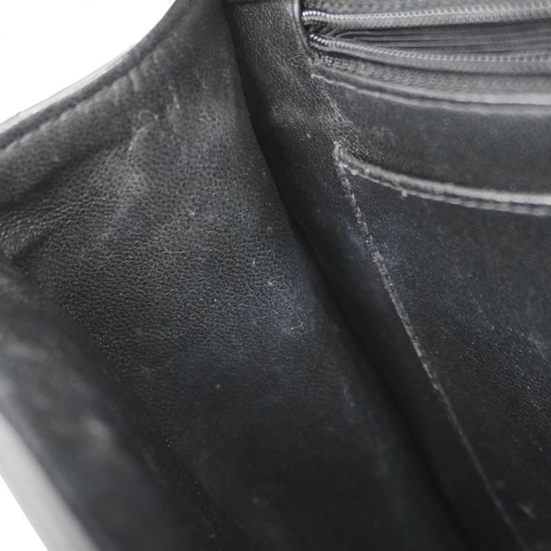 Chanel Shoulder Bag Deka Matelasse Lambskin Black Gold Hardware Women