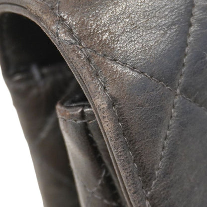 Chanel Shoulder Bag Deka Matelasse Lambskin Black Gold Hardware Women