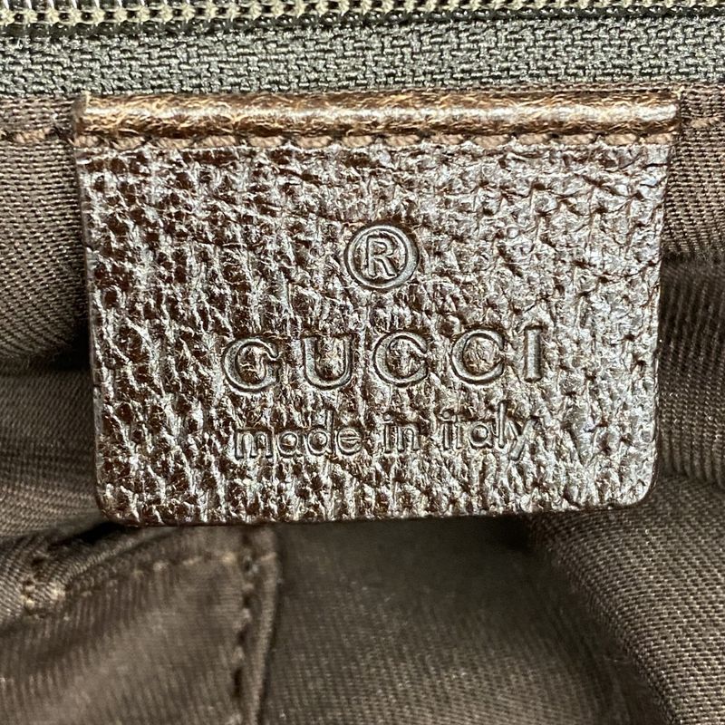 Gucci Tote Bag GG Canvas 120836 Canvas Brown Silver Hardware Women's