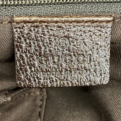 Gucci Tote Bag GG Canvas 120836 Canvas Brown Silver Hardware Women's