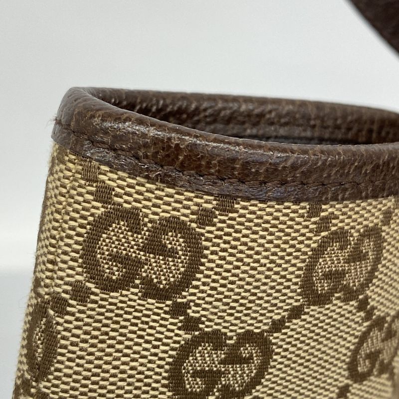 Gucci Tote Bag GG Canvas 120836 Canvas Brown Silver Hardware Women's