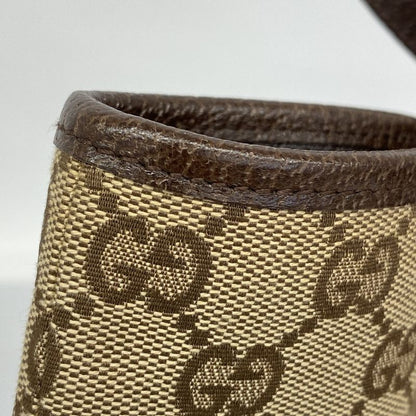 Gucci Tote Bag GG Canvas 120836 Canvas Brown Silver Hardware Women's
