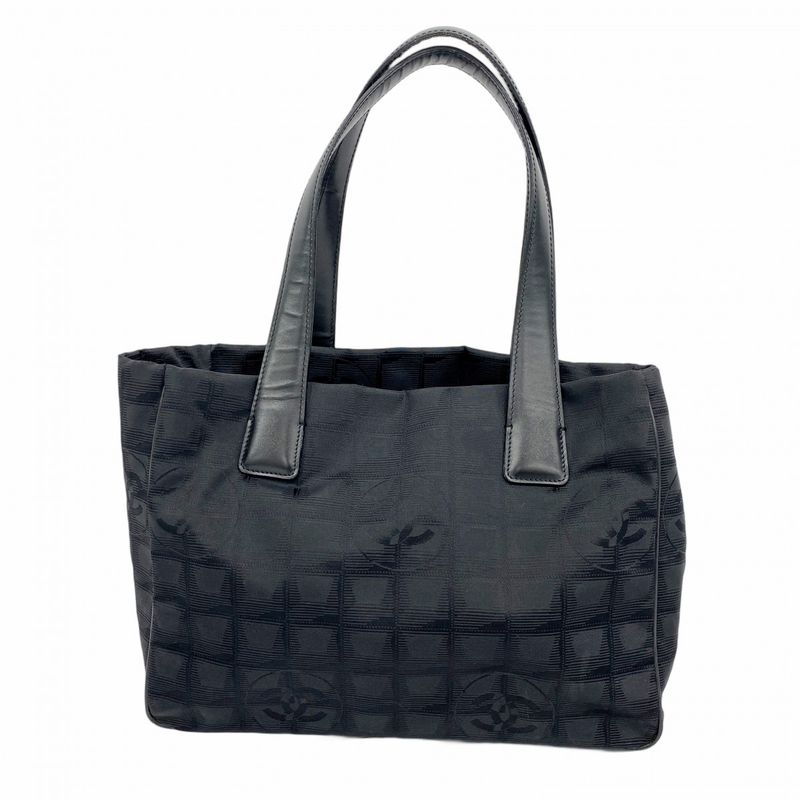 Chanel Tote New Travel Nylon Black Chien Pan Gold Hardware Women's