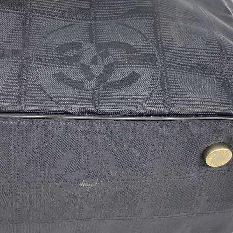 Chanel Tote New Travel Nylon Black Chien Pan Gold Hardware Women's