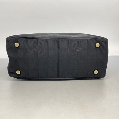 Chanel Tote New Travel Nylon Black Chien Pan Gold Hardware Women's