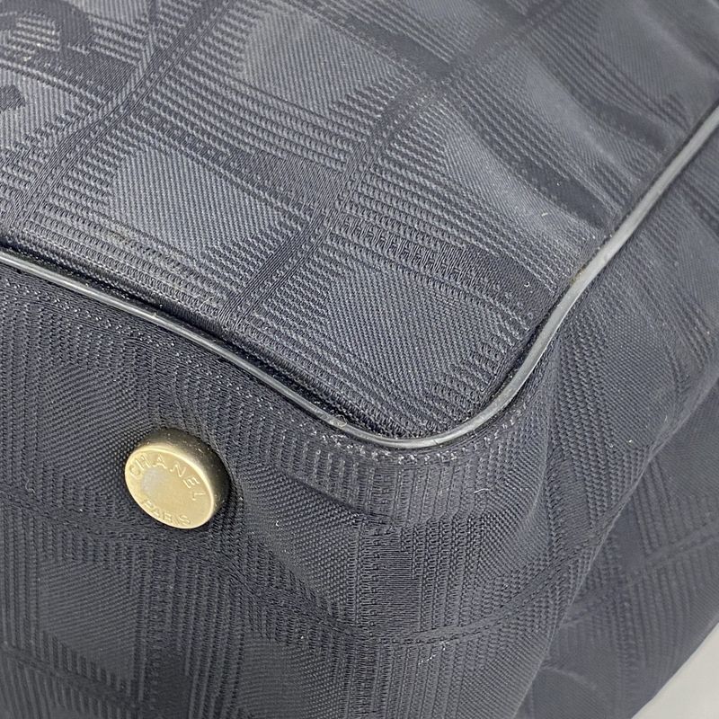 Chanel Tote New Travel Nylon Black Chien Pan Gold Hardware Women's