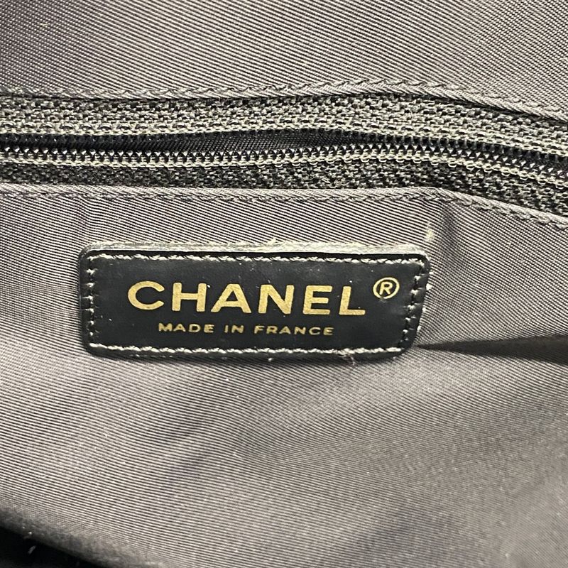 Chanel Tote New Travel Nylon Black Chien Pan Gold Hardware Women's