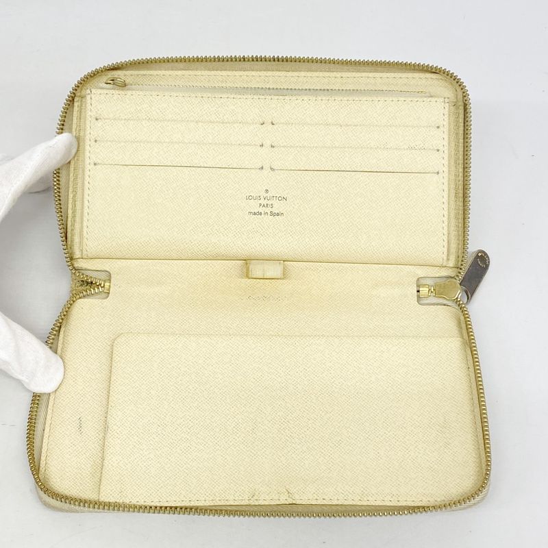 Louis Vuitton Damier Azure Zippy Organizer N60012 White Women's