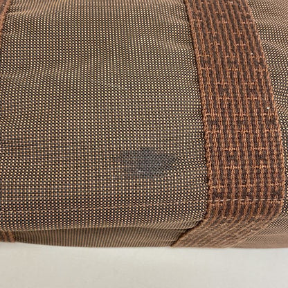 Hermes Tote Bag Her Line MM Canvas Brown Silver Hardware Men Women Unisex