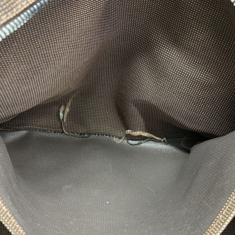 Hermes Tote Bag Her Line MM Canvas Brown Silver Hardware Men Women Unisex