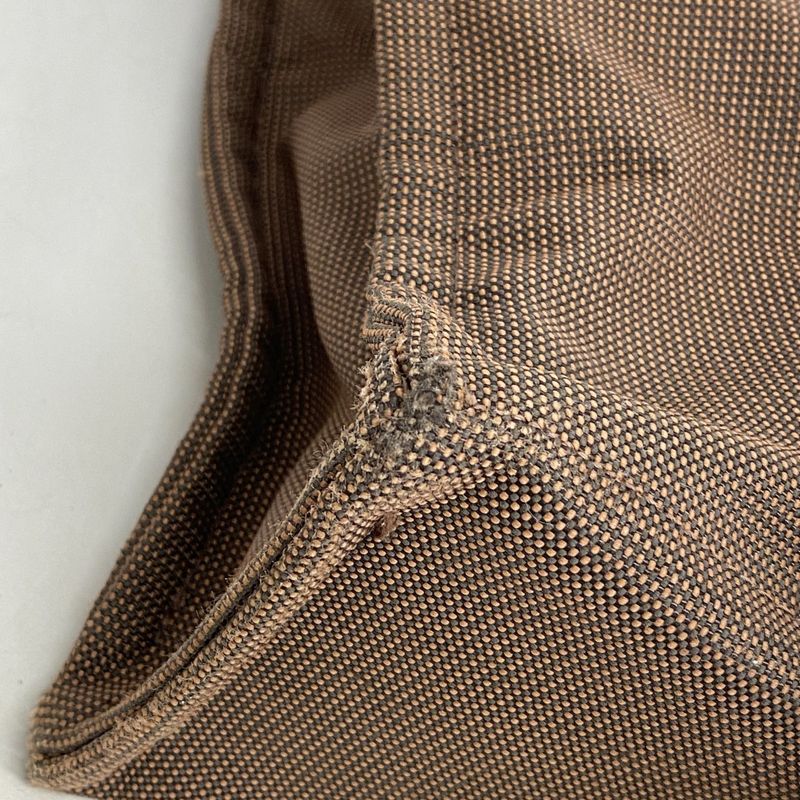 Hermes Tote Bag Her Line MM Canvas Brown Silver Hardware Men Women Unisex