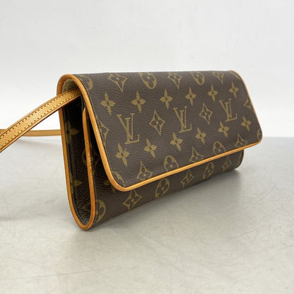 Louis Vuitton Shoulder Bag Monogram Pochette Twin GM M51852 Brown Ladies