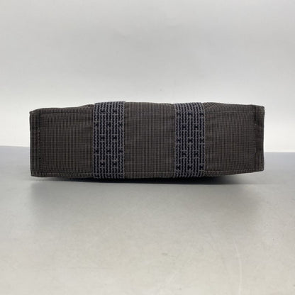 Hermes Handbag Her Line PM Canvas Gray Silver Hardware Women